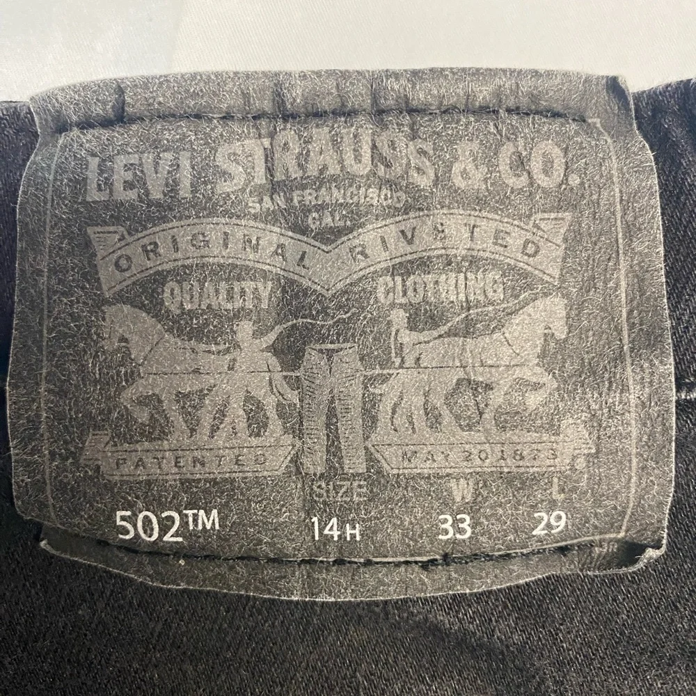 Levi’s 502 Black Denim Jeans Boys Husky 14 -33x29